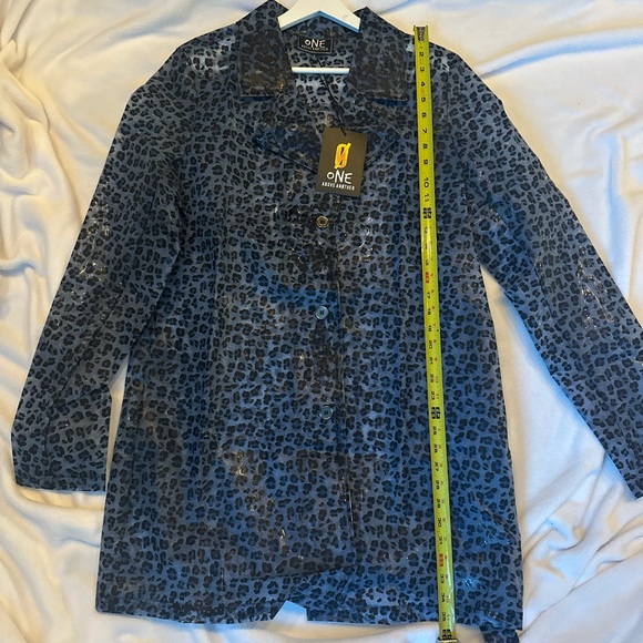 Leopard print trench coat vinyl mens ASOS ONE above the other - Picture 6 of 7